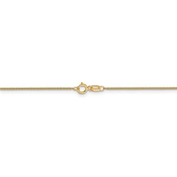 0.9mm, 14k Yellow Gold, Solid Curb Chain Necklace, 16 Inch - Picture 4 of 8